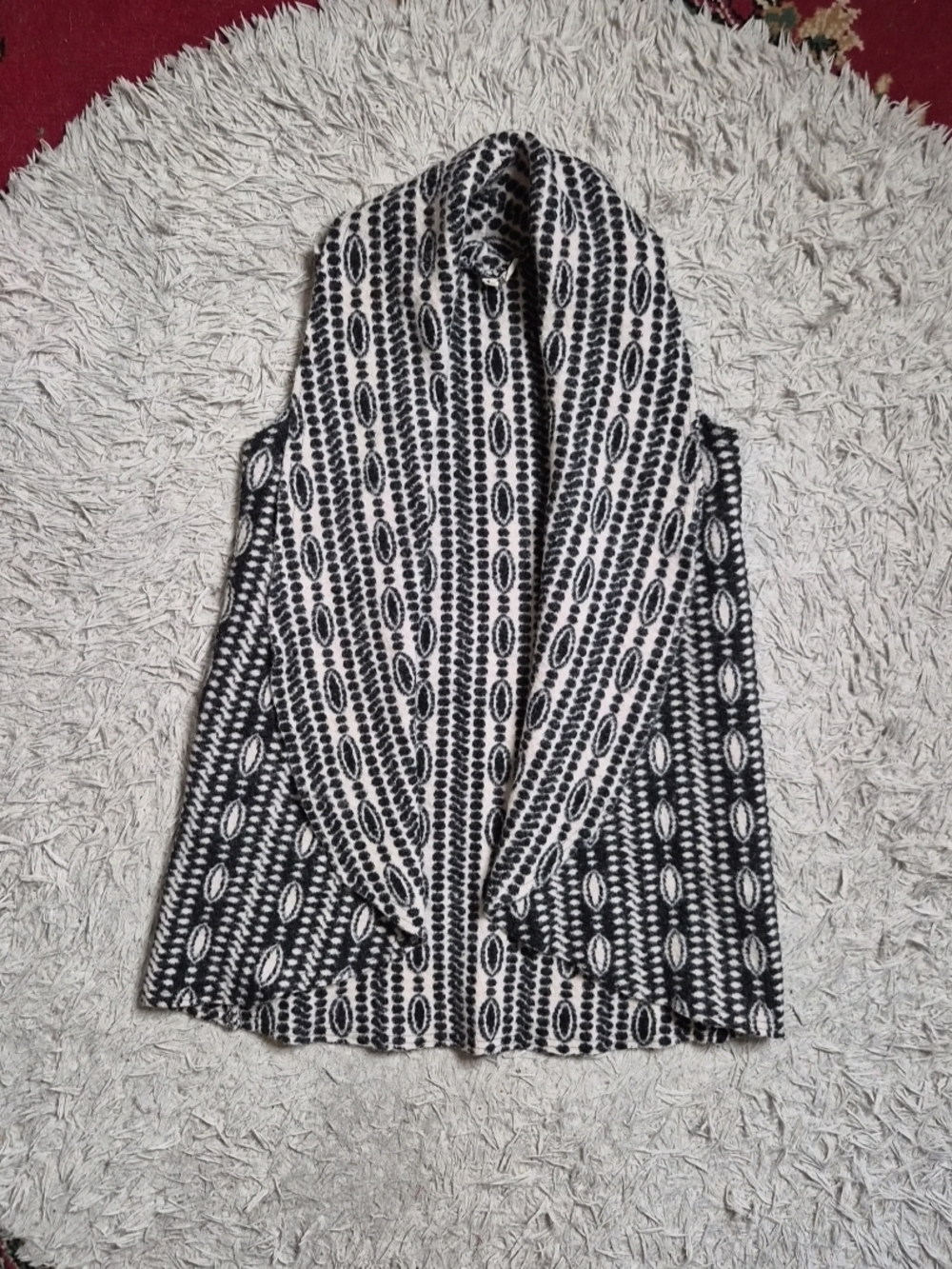 Anthropologie Moth Vest Wool Blend Artsy Indie Geometric Print Size XS S Festiva